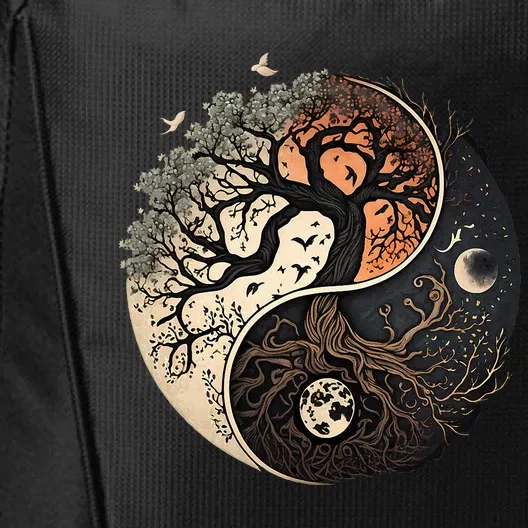 Harmonious Tree Of Life Yin Yang City Backpack