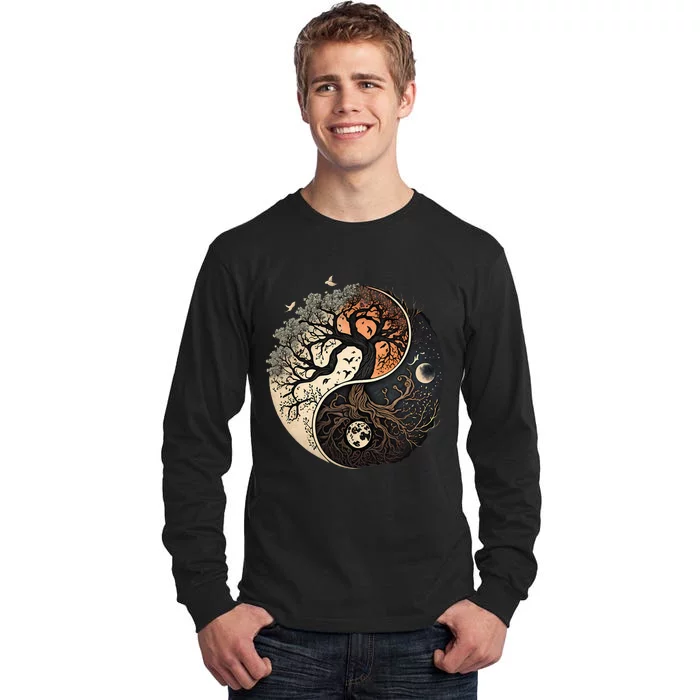 Harmonious Tree Of Life Yin Yang Tall Long Sleeve T-Shirt