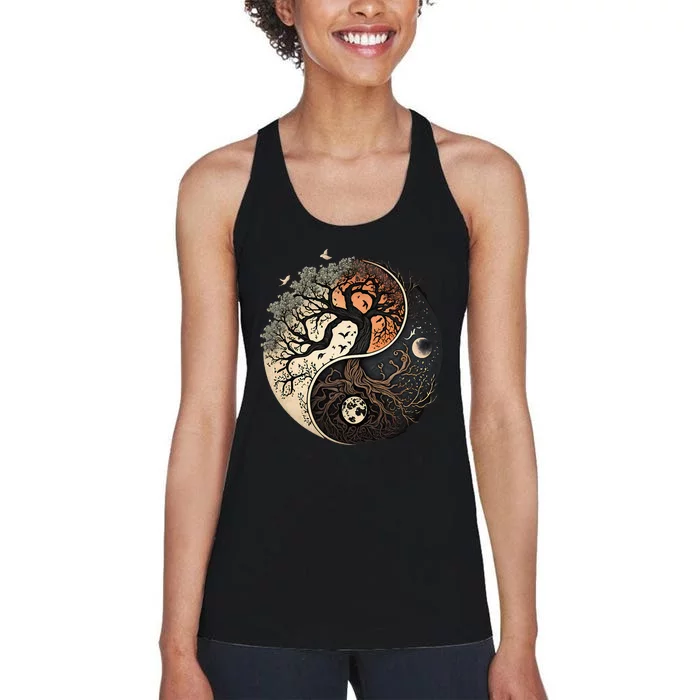 Harmonious Tree Of Life Yin Yang Women's Racerback Tank