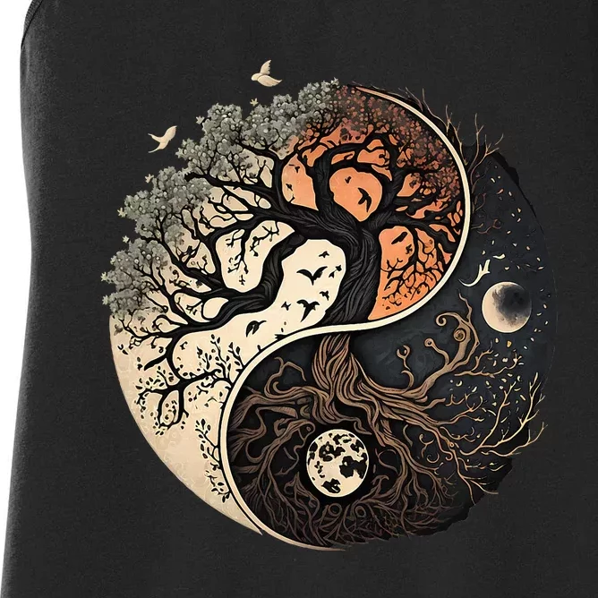 Harmonious Tree Of Life Yin Yang Women's Racerback Tank