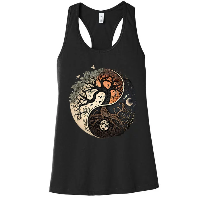 Harmonious Tree Of Life Yin Yang Women's Racerback Tank