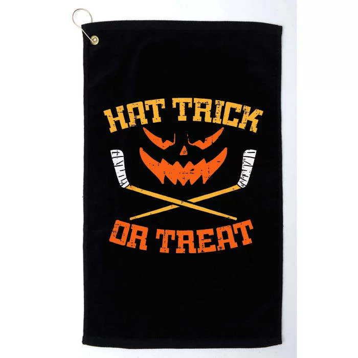 Hat Trick Or Treat Ice Hockey Halloween Boy Men Player Coach Platinum Collection Golf Towel