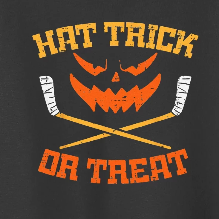 Hat Trick Or Treat Ice Hockey Halloween Boy Men Player Coach Toddler T-Shirt