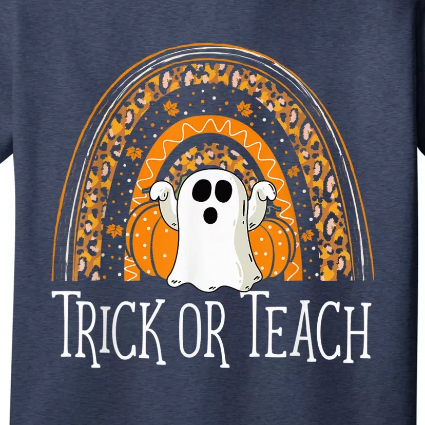 Halloween Trick Or Teach Ghost Rainbow T-Shirt