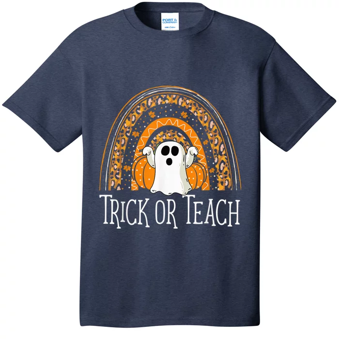 Halloween Trick Or Teach Ghost Rainbow T-Shirt