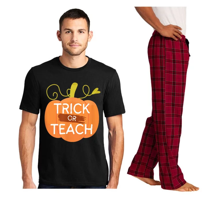 Halloween Trick Or Teach Pumpkin Teacher  Wo Graphic Pajama Set