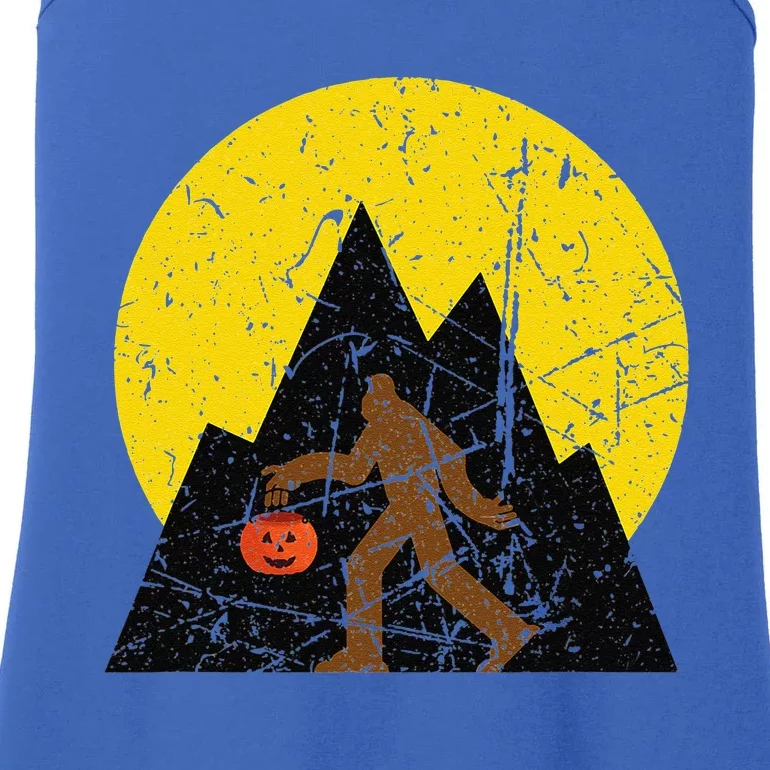 Halloween Trick Or Treat Bigfoot Yeti Sasquatch Design Ladies Essential Tank