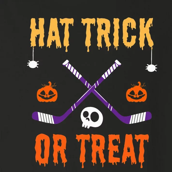 Hat Trick Or Treat Funny Hockey Halloween Costume Toddler Long Sleeve Shirt