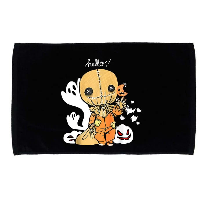 Hello Trick Or Treat Funny Halloween Microfiber Hand Towel