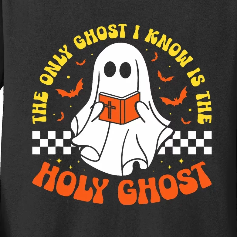 Halloween The Only Ghost I Know Is The Holy Ghost Christian Kids Long Sleeve Shirt