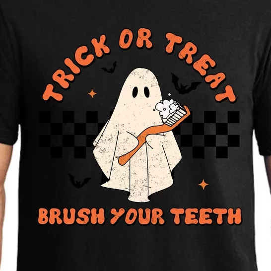 Halloween Trick Or Treat Brush Your Teeth Dental Ghost Funny Cool Gift Pajama Set