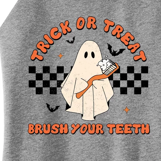 Halloween Trick Or Treat Brush Your Teeth Dental Ghost Funny Cool Gift Women’s Perfect Tri Rocker Tank