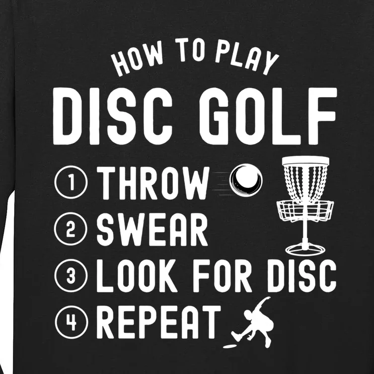 How To Play Disc Golf Funny Gift Tall Long Sleeve T-Shirt