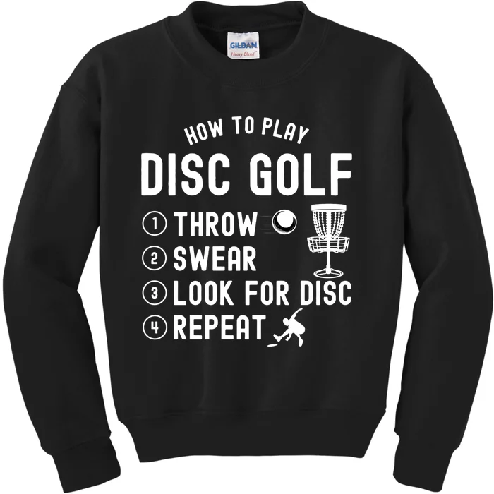 How To Play Disc Golf Funny Gift Kids Sweatshirt