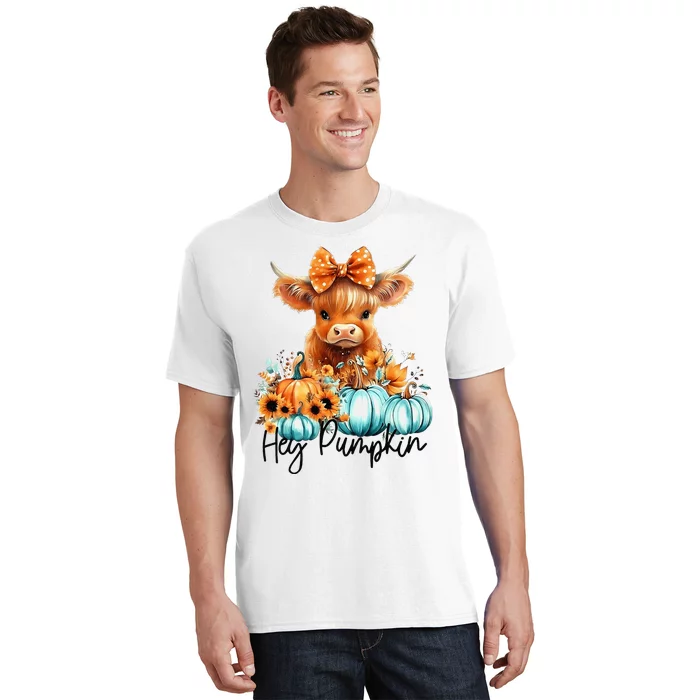 HayS There Pumkin Highland Cow Fall Autumn Thanksgiving T-Shirt