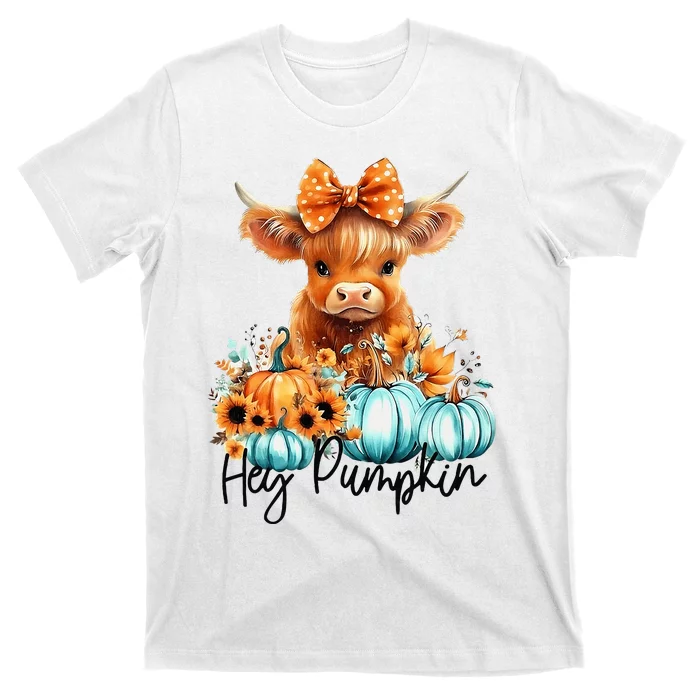 HayS There Pumkin Highland Cow Fall Autumn Thanksgiving T-Shirt