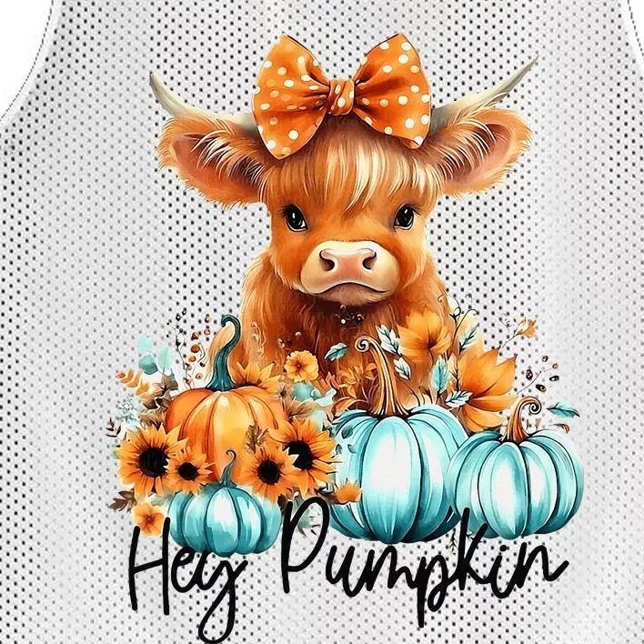 HayS There Pumkin Highland Cow Fall Autumn Thanksgiving Mesh Reversible Basketball Jersey Tank