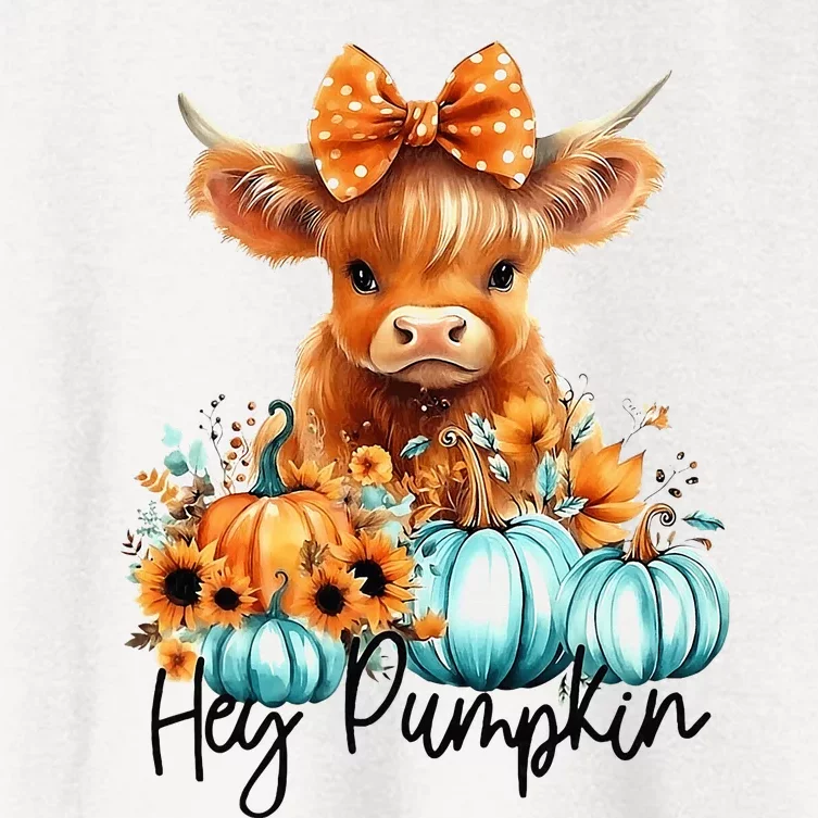 HayS There Pumkin Highland Cow Fall Autumn Thanksgiving Women's Crop Top Tee