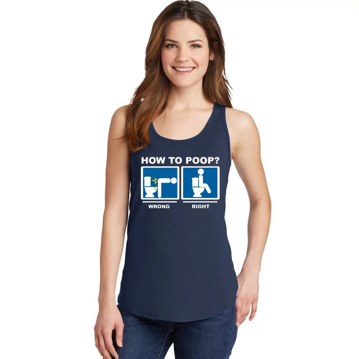 How To Poop Wrong Right Funny Meme Ladies Essential Tank