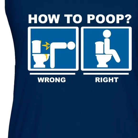 How To Poop Wrong Right Funny Meme Ladies Essential Flowy Tank