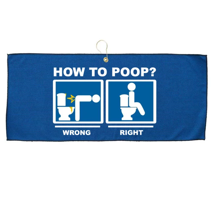 How To Poop Wrong Right Funny Meme Large Microfiber Waffle Golf Towel