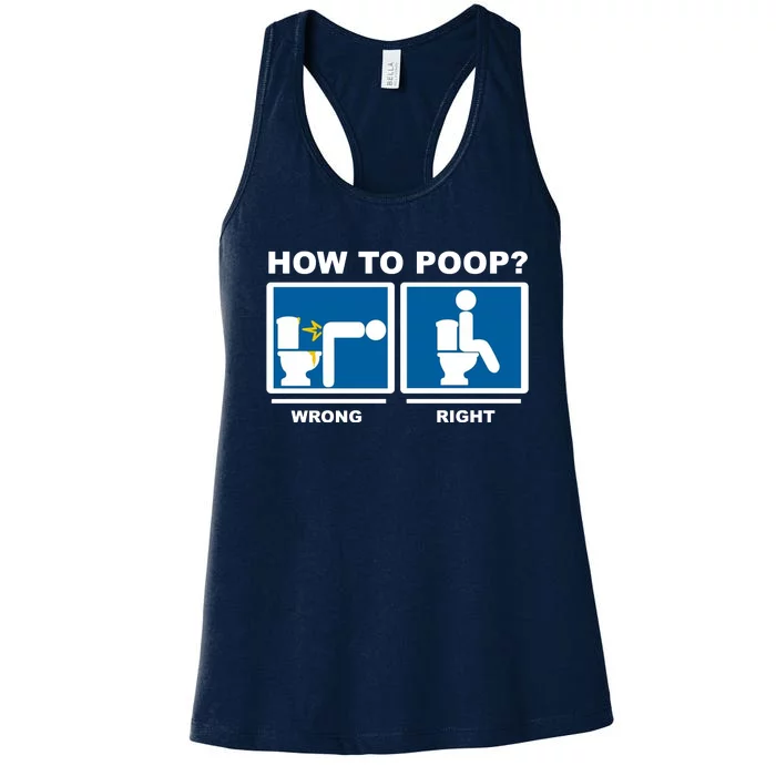 How To Poop Wrong Right Funny Meme Women's Racerback Tank