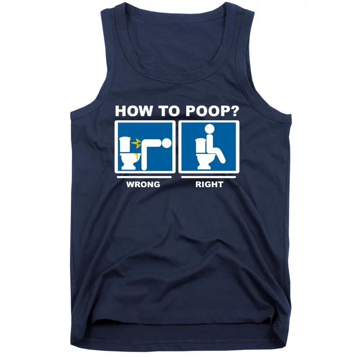 How To Poop Wrong Right Funny Meme Tank Top