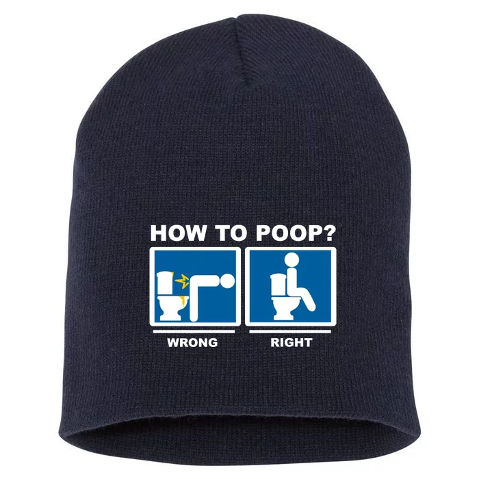 How To Poop Wrong Right Funny Meme Short Acrylic Beanie