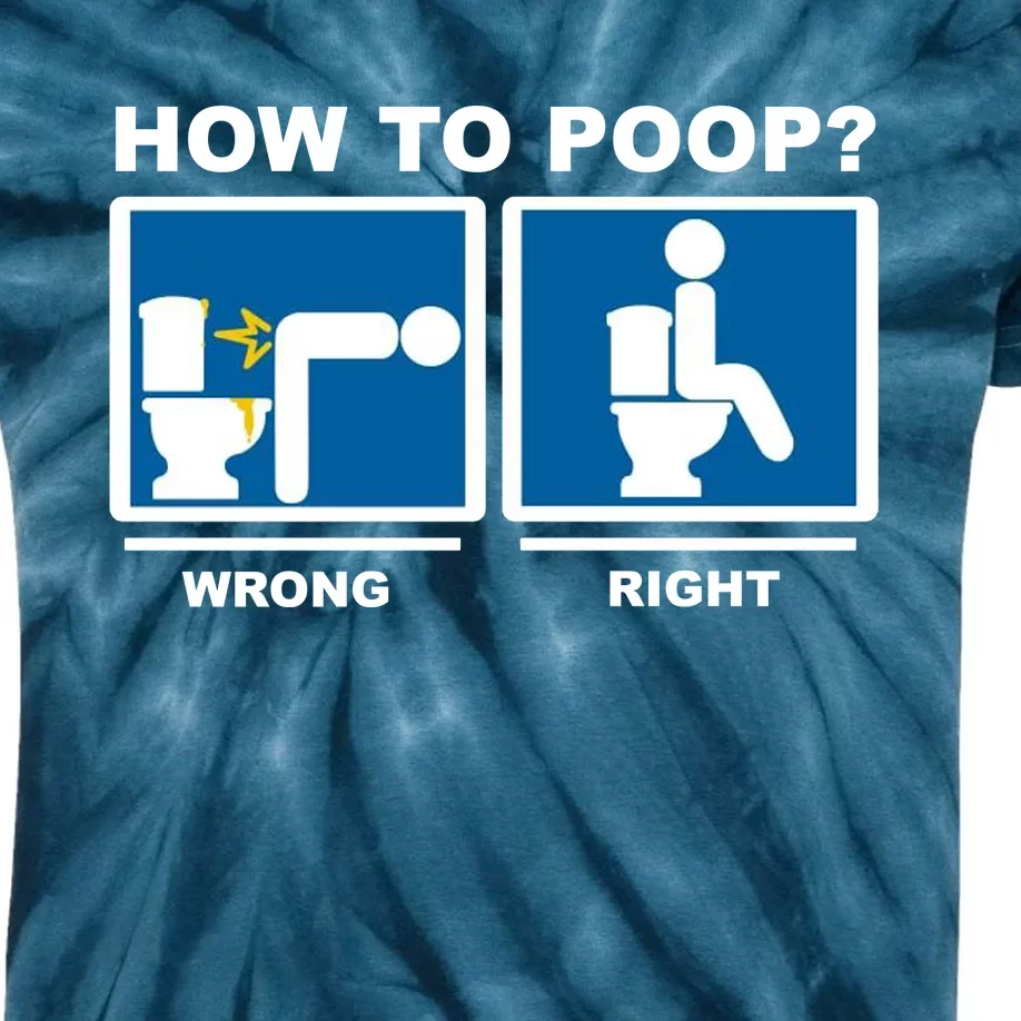 How To Poop Wrong Right Funny Meme Kids Tie-Dye T-Shirt