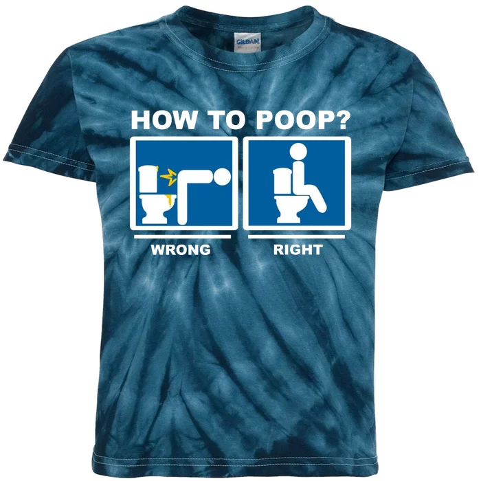 How To Poop Wrong Right Funny Meme Kids Tie-Dye T-Shirt