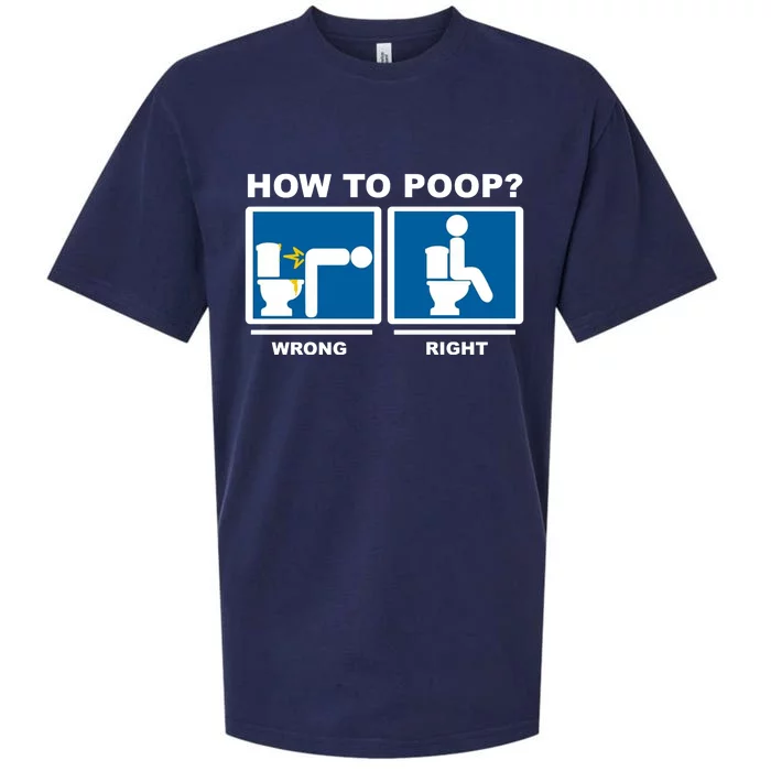 How To Poop Wrong Right Funny Meme Sueded Cloud Jersey T-Shirt