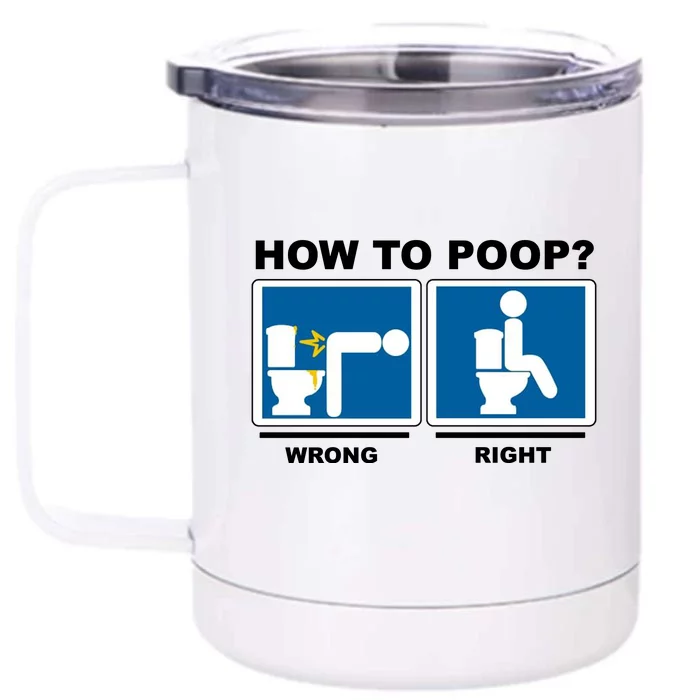 How To Poop Wrong Right Funny Meme Front & Back 12oz Stainless Steel Tumbler Cup