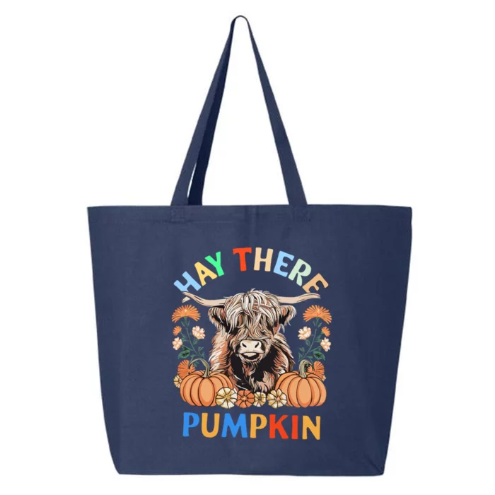 Hay There Pumkin Highland Cow Fall Autumn Thanksgiving 25L Jumbo Tote