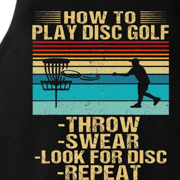 How To Play Disc Golf Funny Frisbee Golfing Player Dad Ladies Tri-Blend Wicking Tank