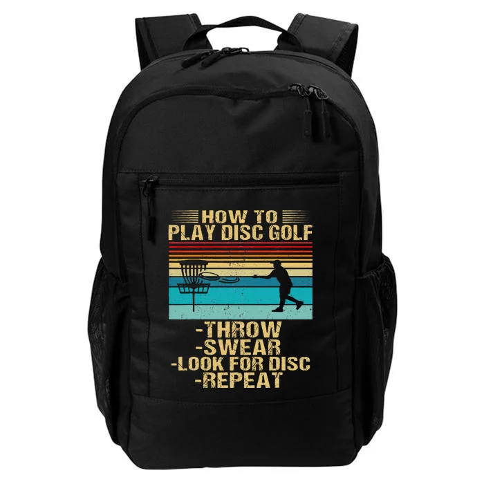 How To Play Disc Golf Funny Frisbee Golfing Player Dad Daily Commute Backpack