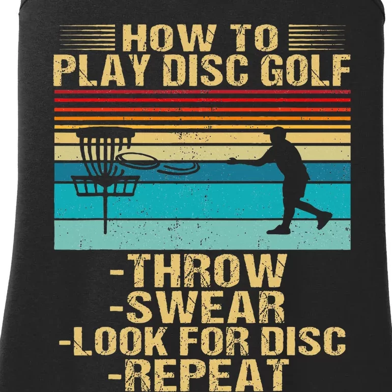 How To Play Disc Golf Funny Frisbee Golfing Player Dad Ladies Essential Tank