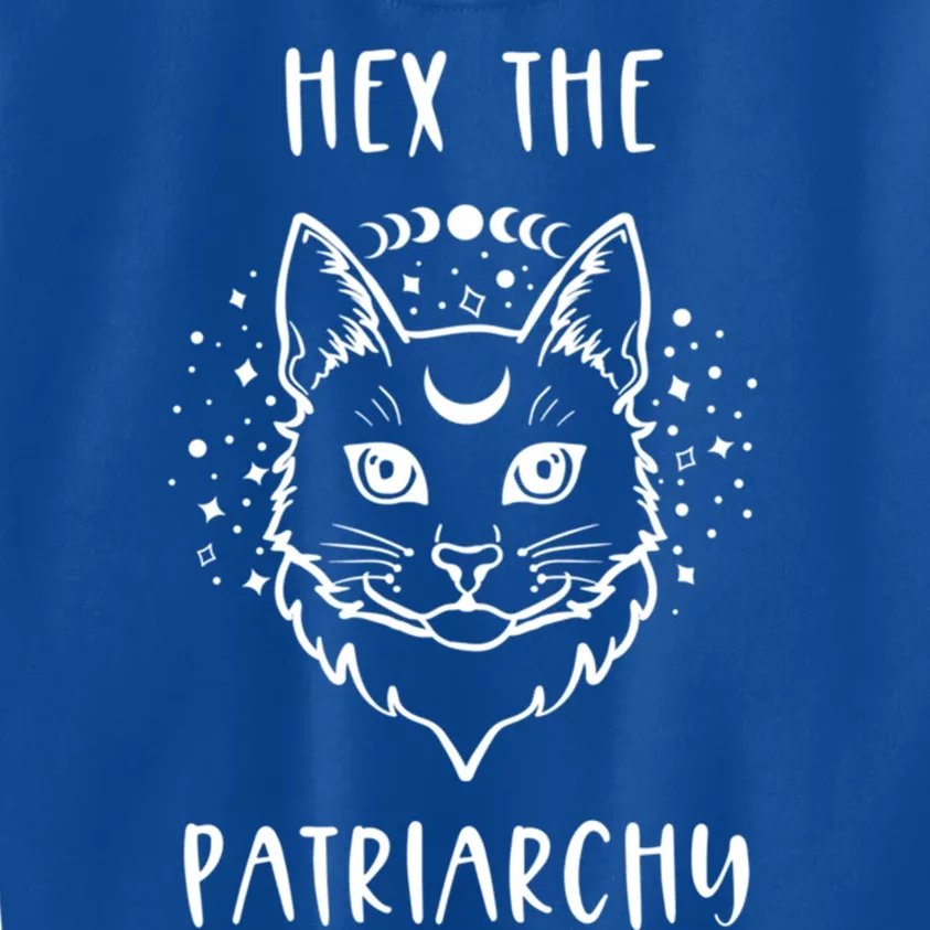 Hex The Patriarchy Feminism And Feminist Witch Moon Phase Meaningful Gift Kids Sweatshirt