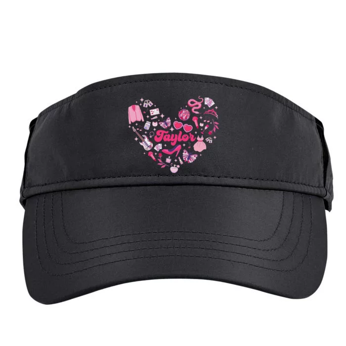 Heart Taylor Personalized Name Groovy 70s Vibes Adult Drive Performance Visor