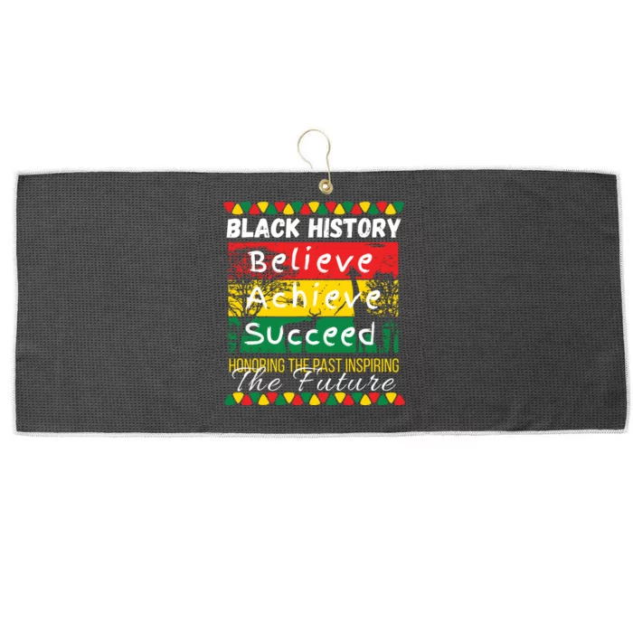 Honoring The Past Inspiring The Future Black History Month Large Microfiber Waffle Golf Towel