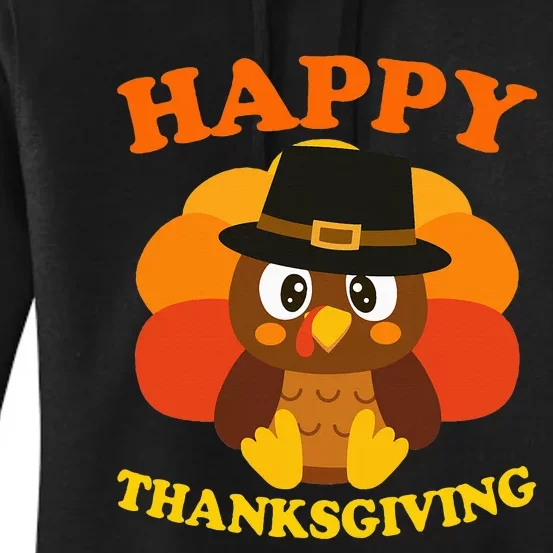 Happy Thanksgiving Pilgrim Turkey Women's Pullover Hoodie