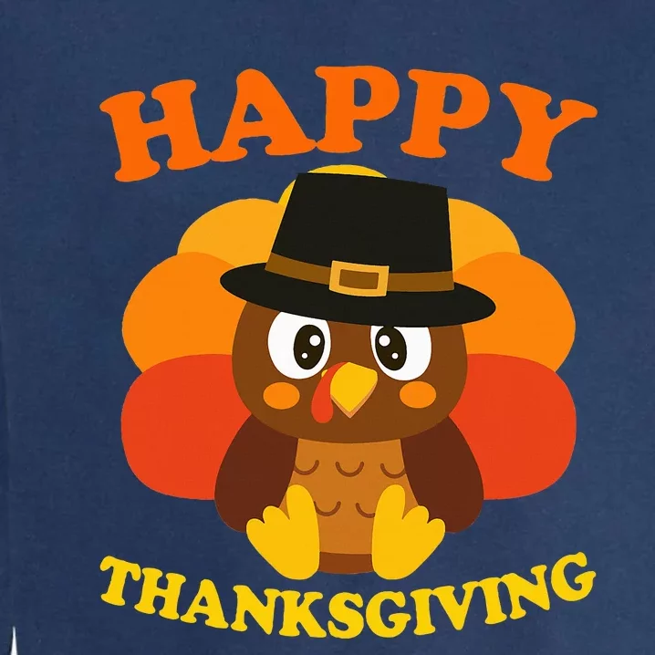 Happy Thanksgiving Pilgrim Turkey Garment-Dyed Sweatshirt