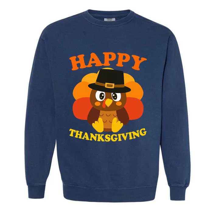 Happy Thanksgiving Pilgrim Turkey Garment-Dyed Sweatshirt