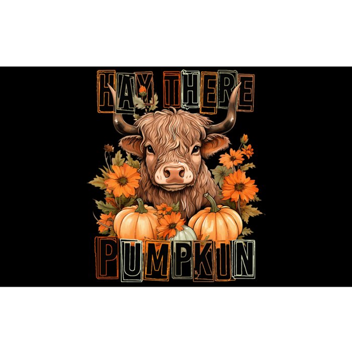 Hay There Pumkin Highland Cow Fall Autumn Thanksgiving Bumper Sticker