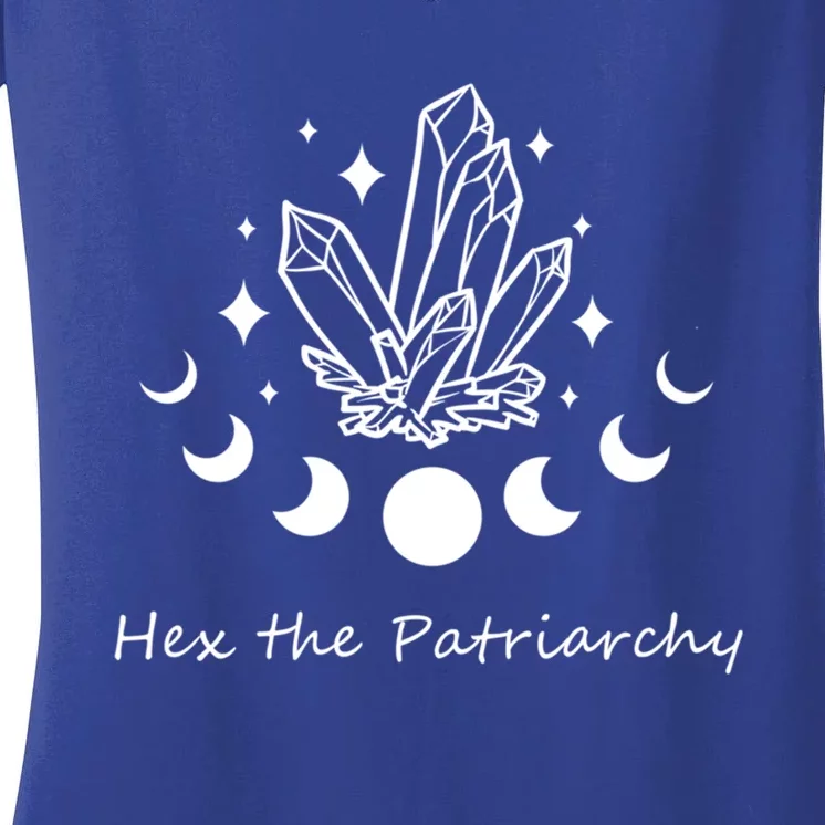 Hex The Patriarchy Feminism Witch Witchcraft Pagan Bruja Gift Women's V-Neck T-Shirt