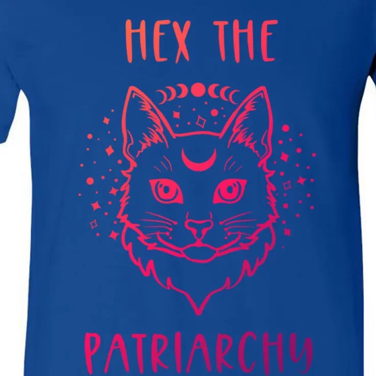 Hex The Patriarchy Feminism And Feminist Witch Moon Phase Meaningful Gift V-Neck T-Shirt