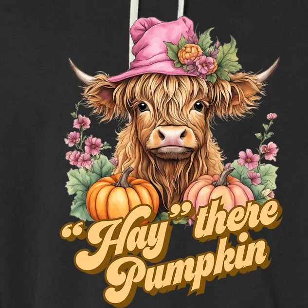 Hay there Pumpkin Coo for Cow Lovers Garment-Dyed Fleece Hoodie