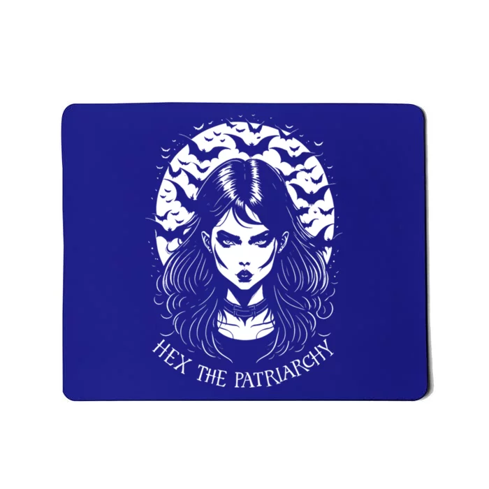 Hex The Patriarchy Feminist Witch Goth Halloween Moon Funny Gift Mousepad