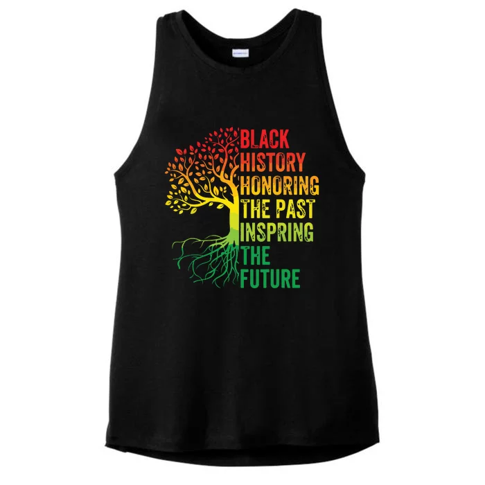 Honoring The Past Inspiring The Future Black History Month Ladies Tri-Blend Wicking Tank