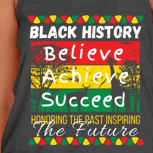 Honoring The Past Inspiring The Future Black History Month Women's Knotted Racerback Tank