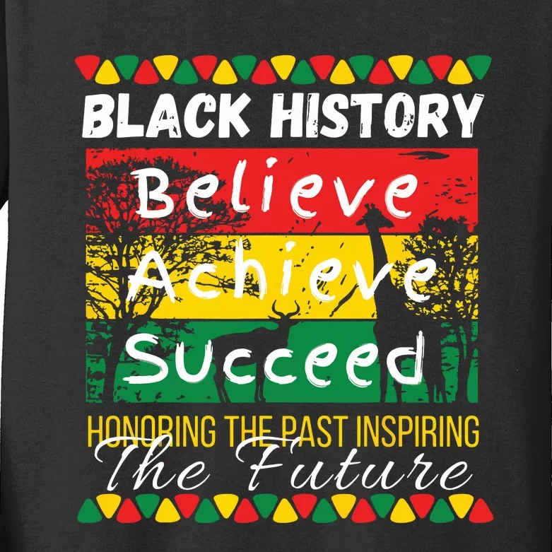 Honoring The Past Inspiring The Future Black History Month Kids Long Sleeve Shirt